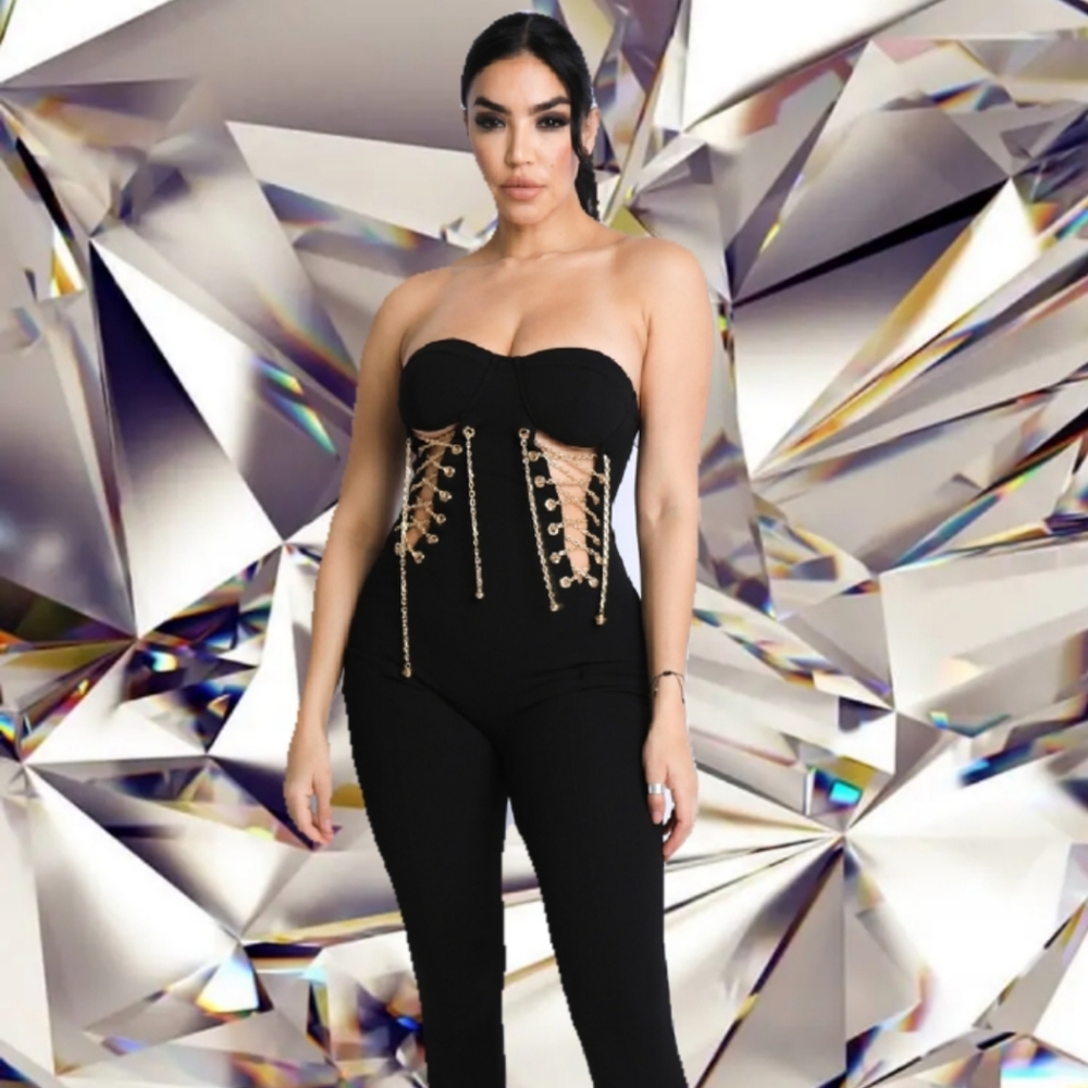 Black Chain Jumpsuit